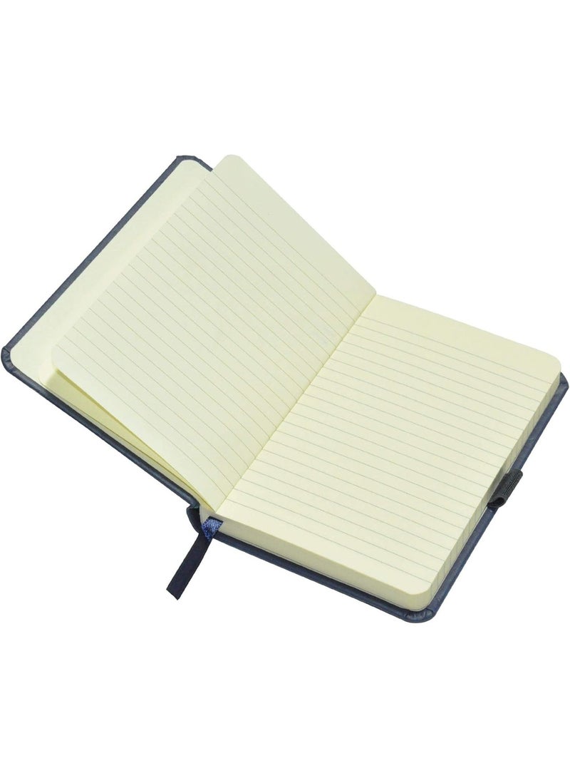 FIS Executive Ostrich Italian PU Cover Notebook, Ivory Paper, Single Ruled With Elastic Band, Blue Color, 120 Sheets, Pen Holder and Gift Box, A6 Size - FSNBEXSLA6BL - Image 2